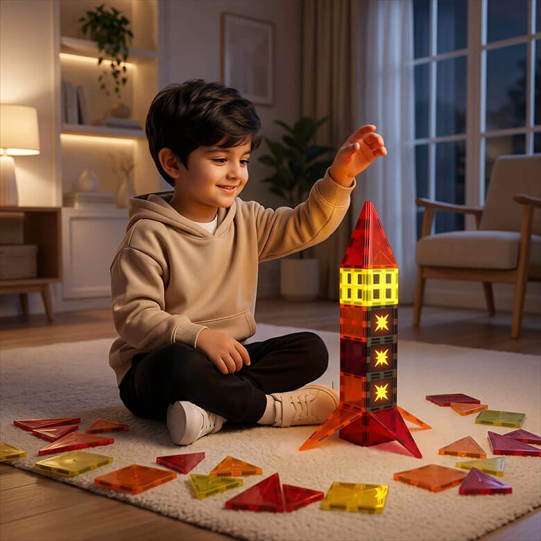 itplay glow magnetic tiles