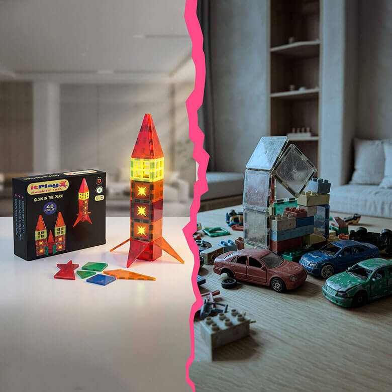itplay magnetic glow tiles set