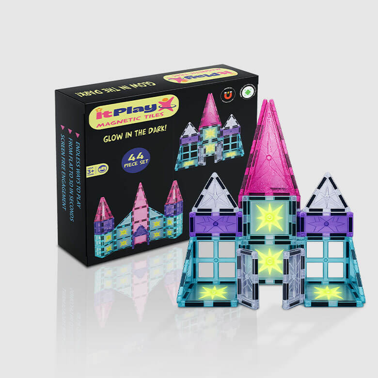 glow magnetic tiles 44 pcs set