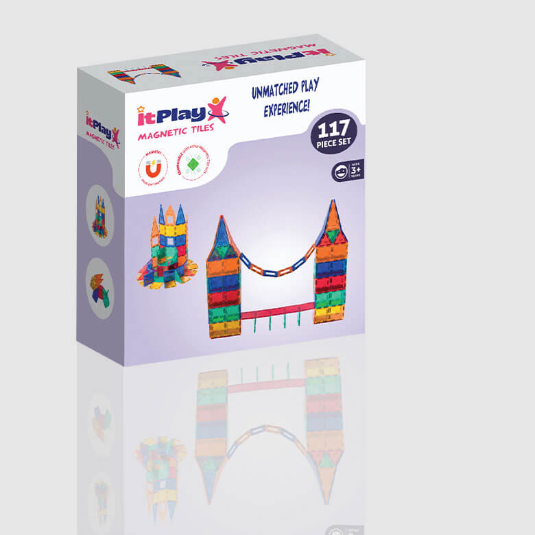 117 pcs magnetic tiles set