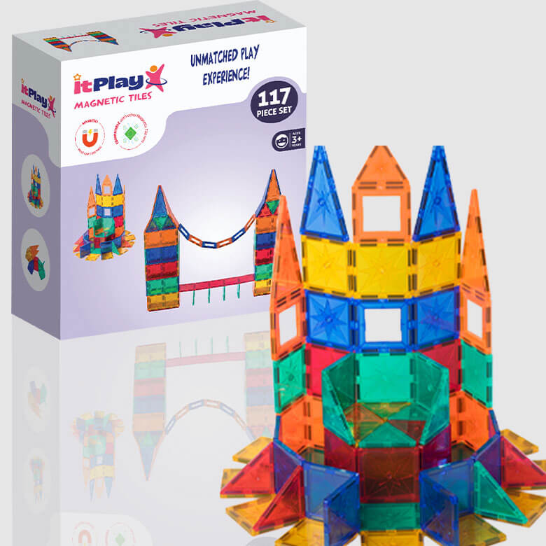 117 pcs magnetic tiles set