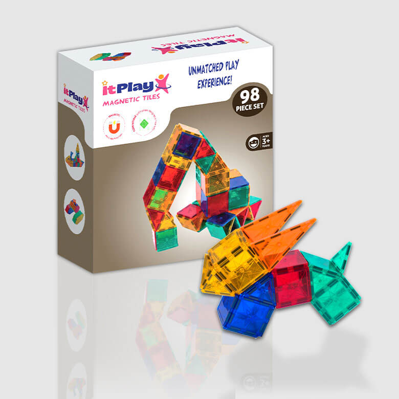 itplay magnetic tiles set 98 pcs
