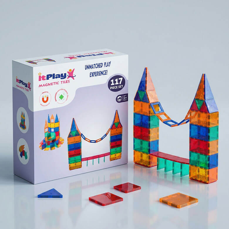 itplay magnetic tiles set 117 pcs