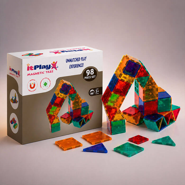 98 pcs magnetic tiles set